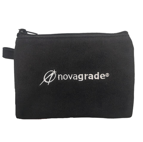 A black rugged premium pack with a zipper closure and a white 'novagrade' logo on the front.